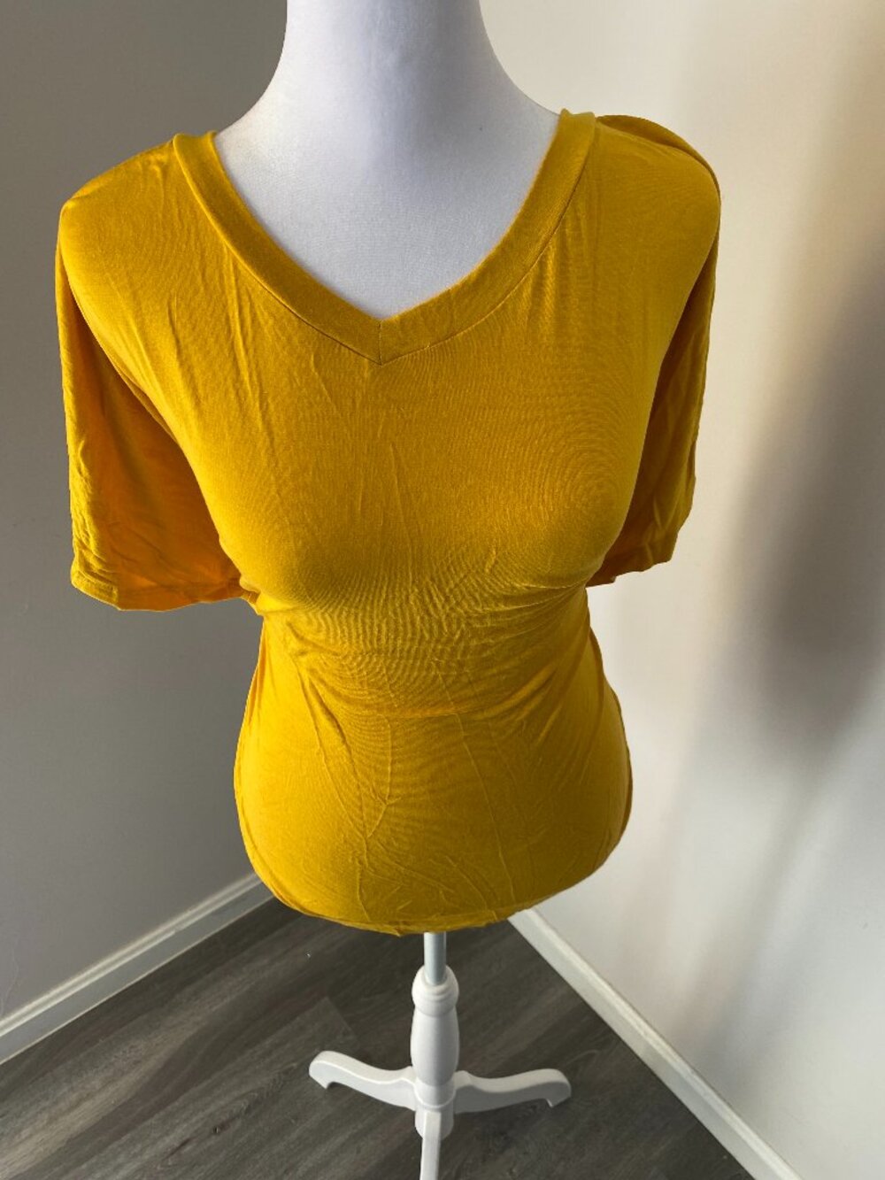 Ruched Vneck Long Line Top